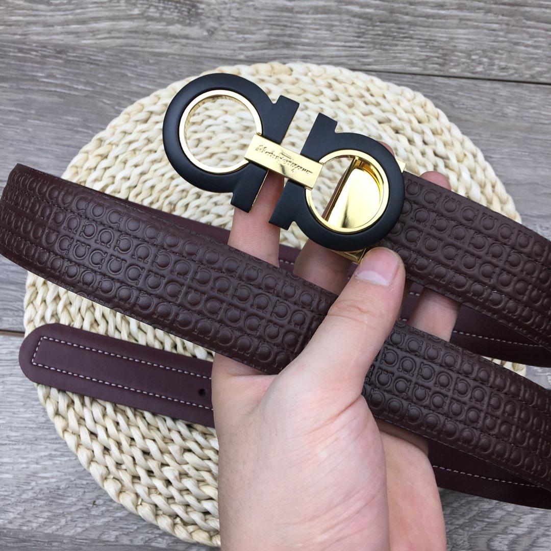 Black Ferragamo Gold belt ASS02199