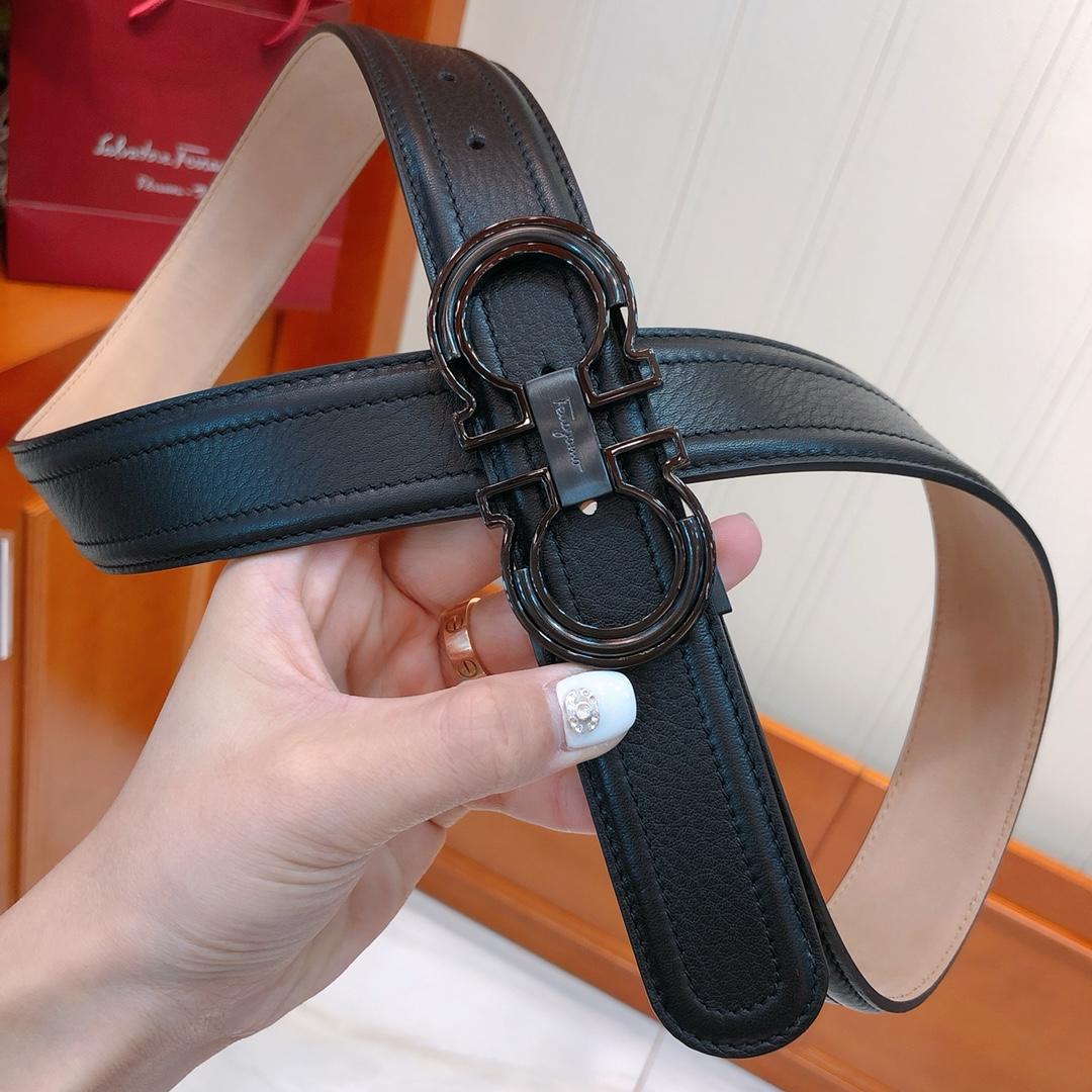 Black Ferragamo buckle belt ASS02112