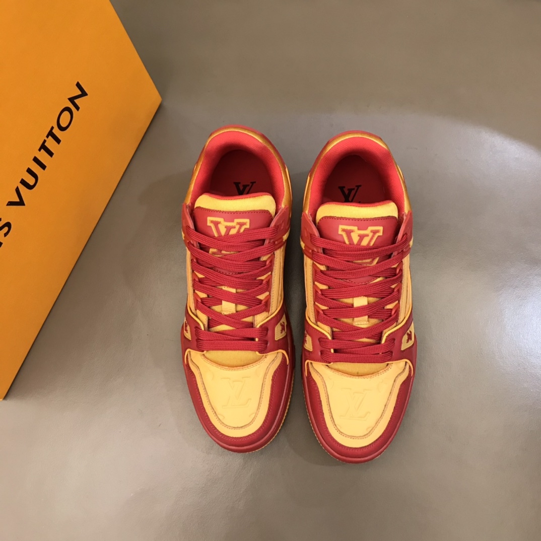 lv Sneaker Trainer in Yellow with Red