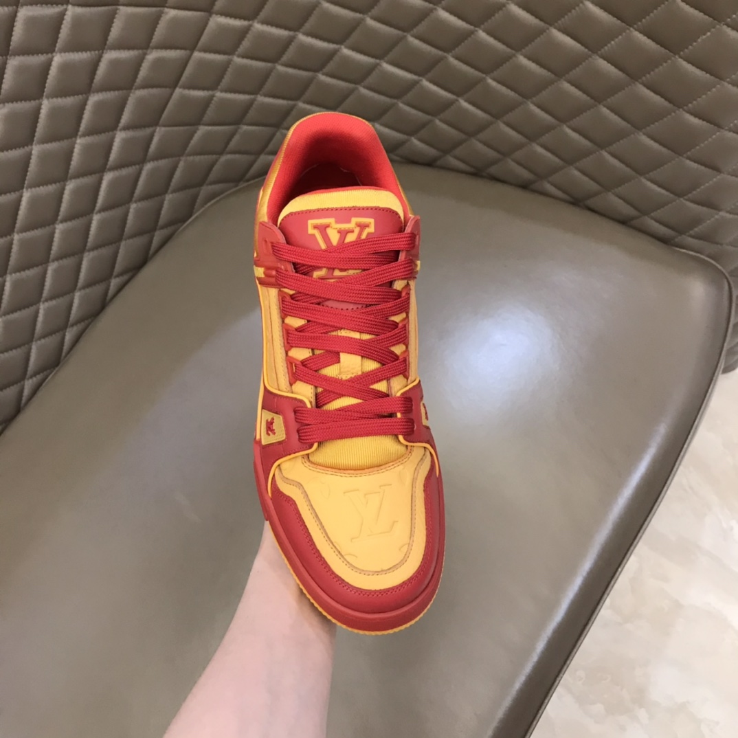 lv Sneaker Trainer in Yellow with Red
