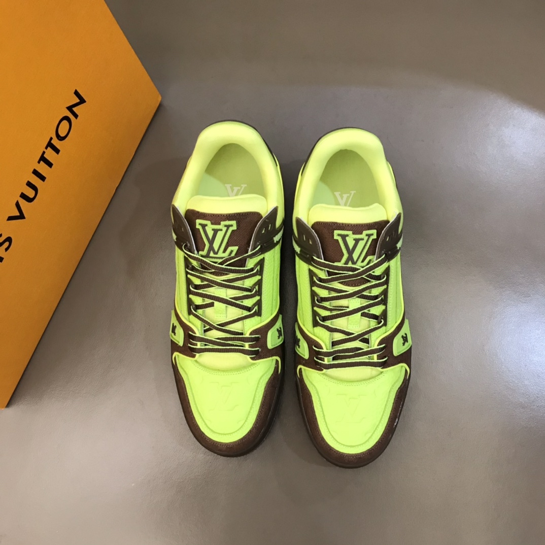 lv Sneaker Trainer in Green with Brown