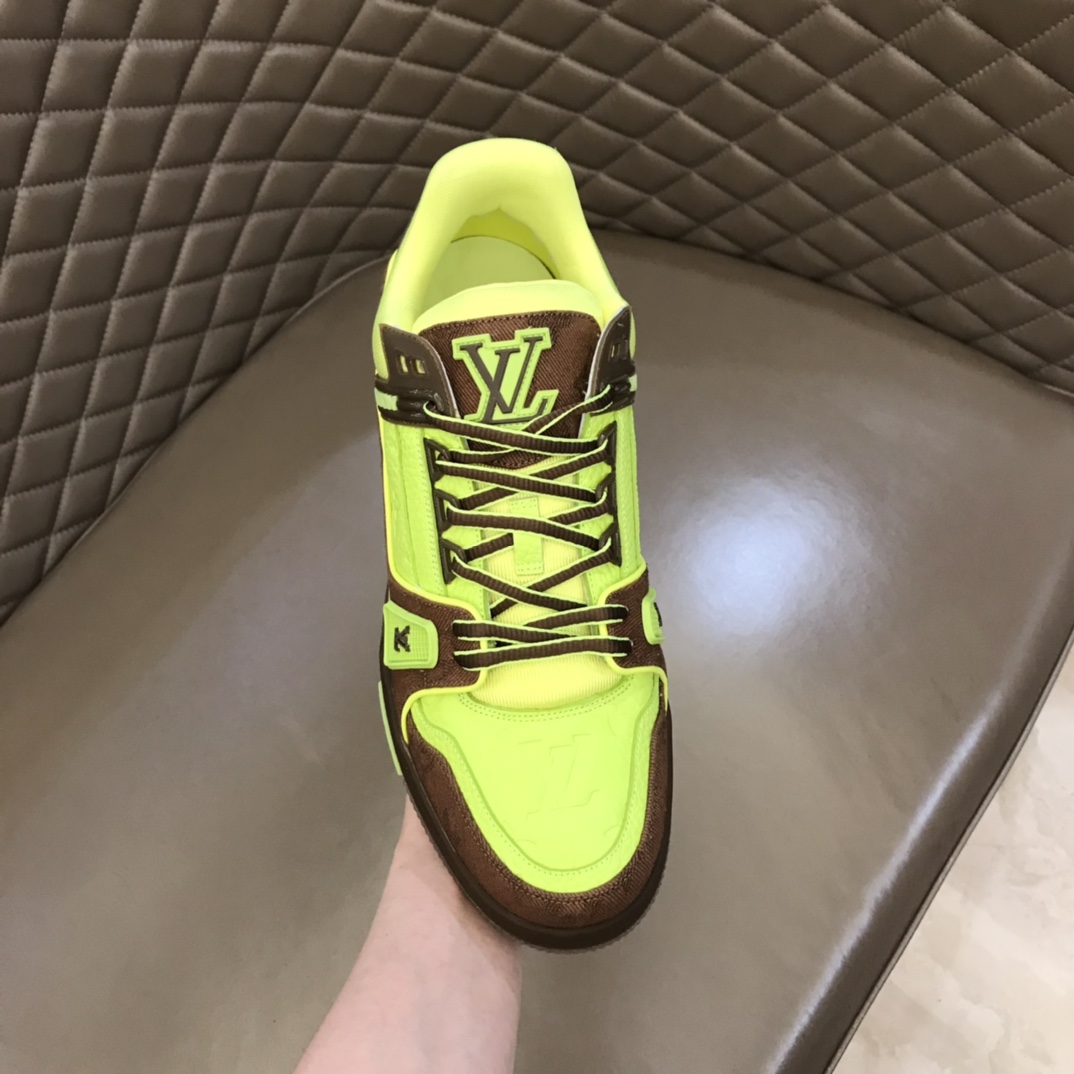 lv Sneaker Trainer in Green with Brown