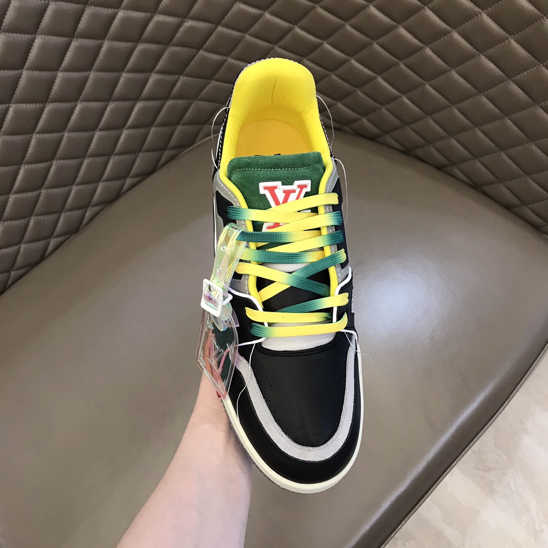 lv Sneaker Trainer in Gray with Yellow