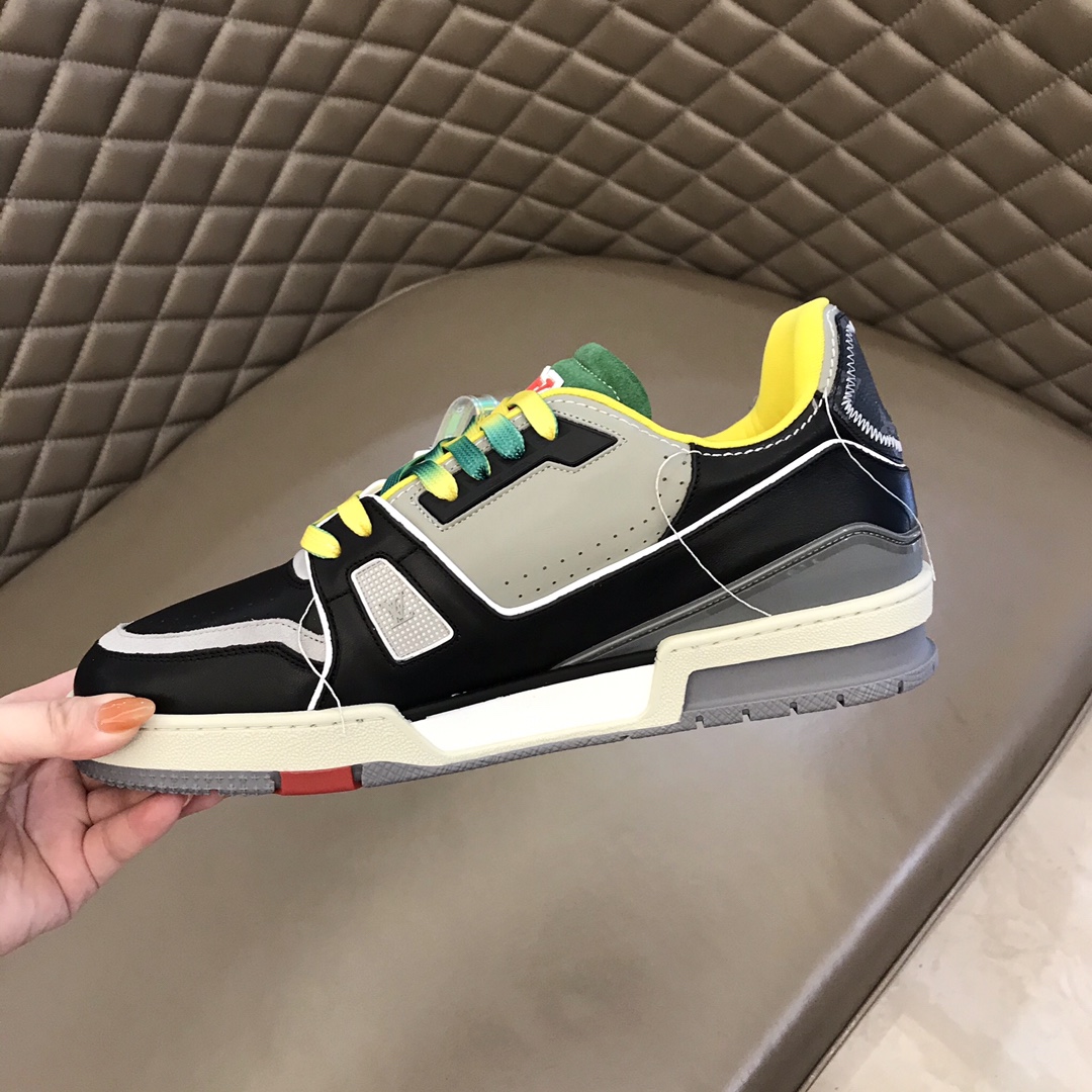 lv Sneaker Trainer in Gray with Yellow