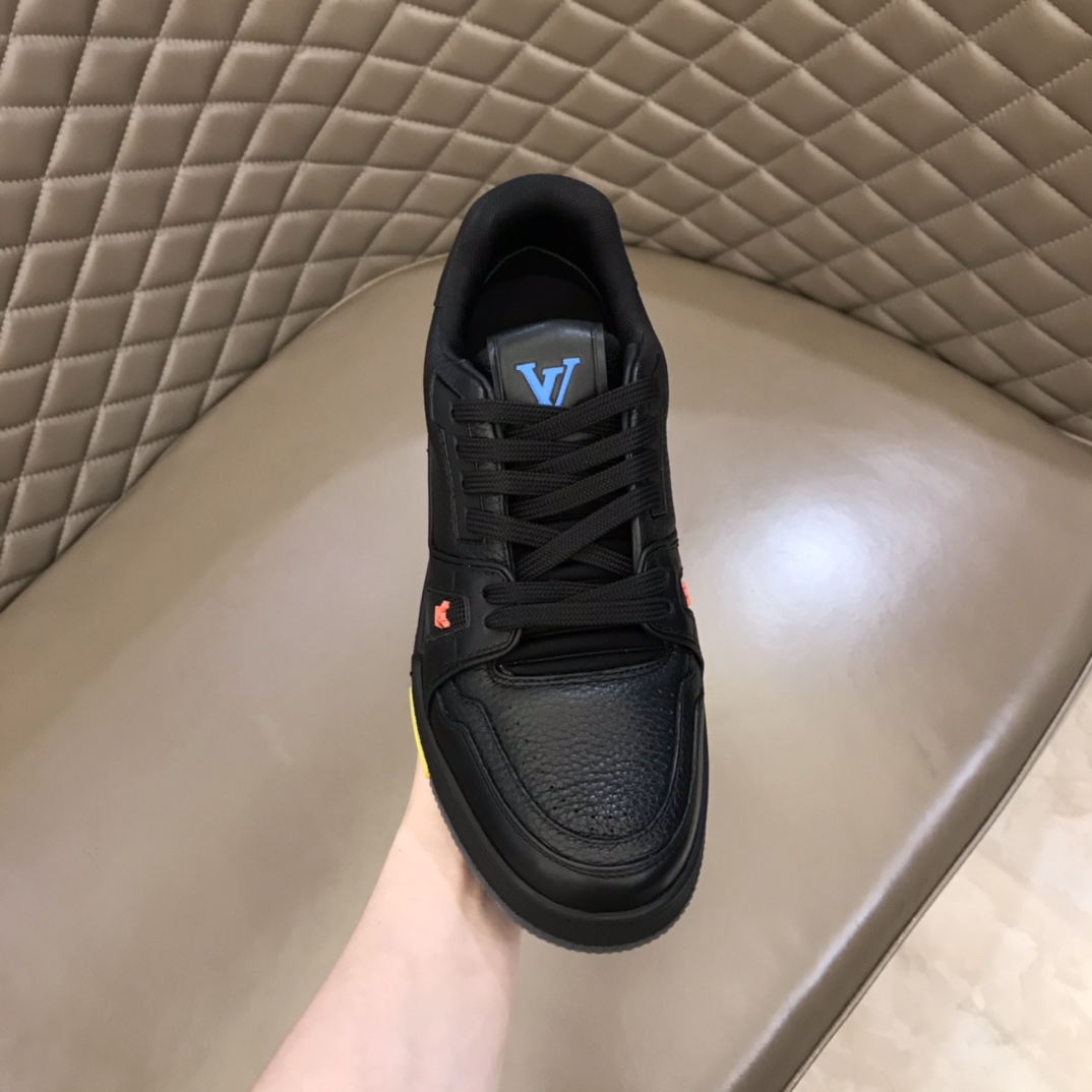 lv Sneaker Trainer in Black with Blue