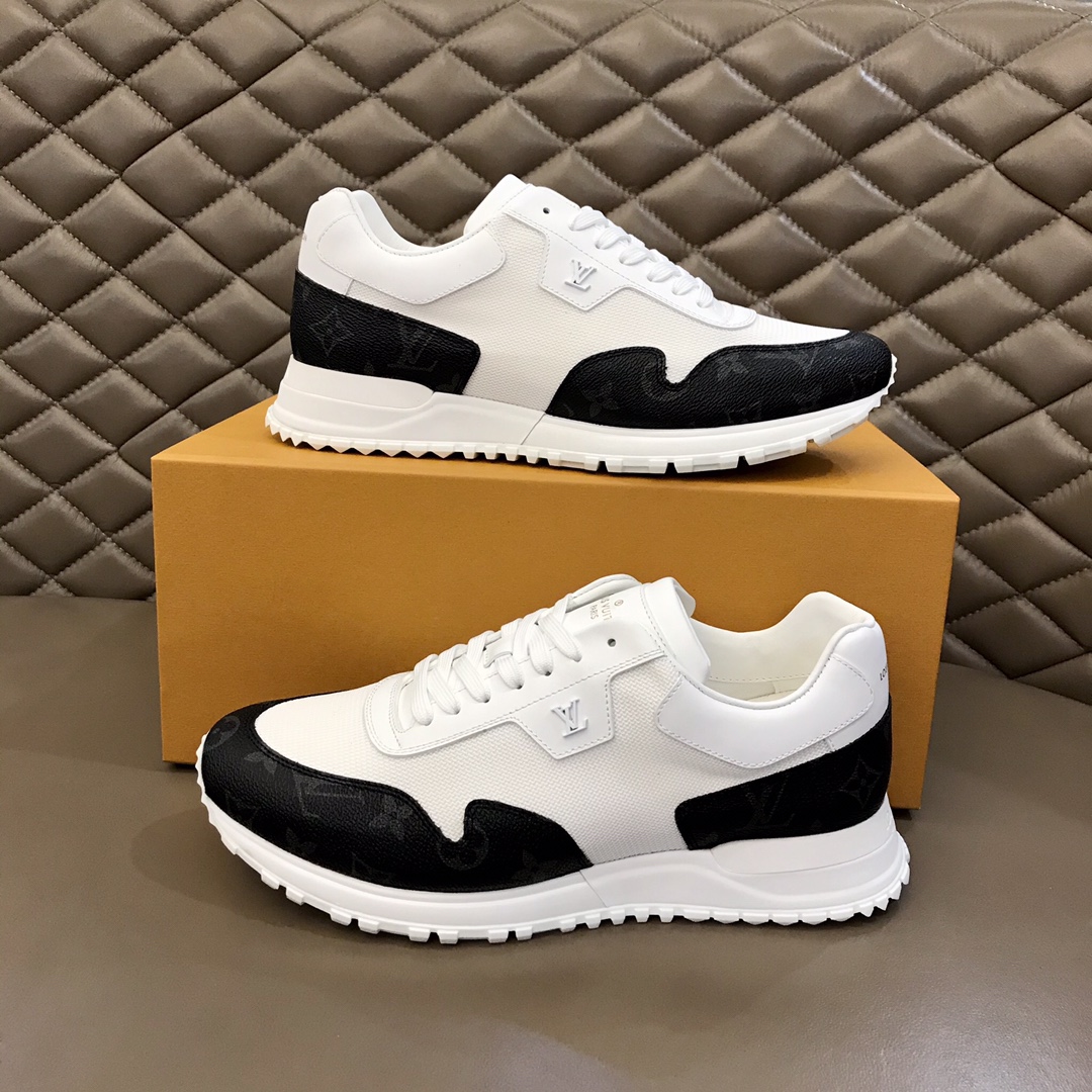 lv Sneaker Run Away in White with Black