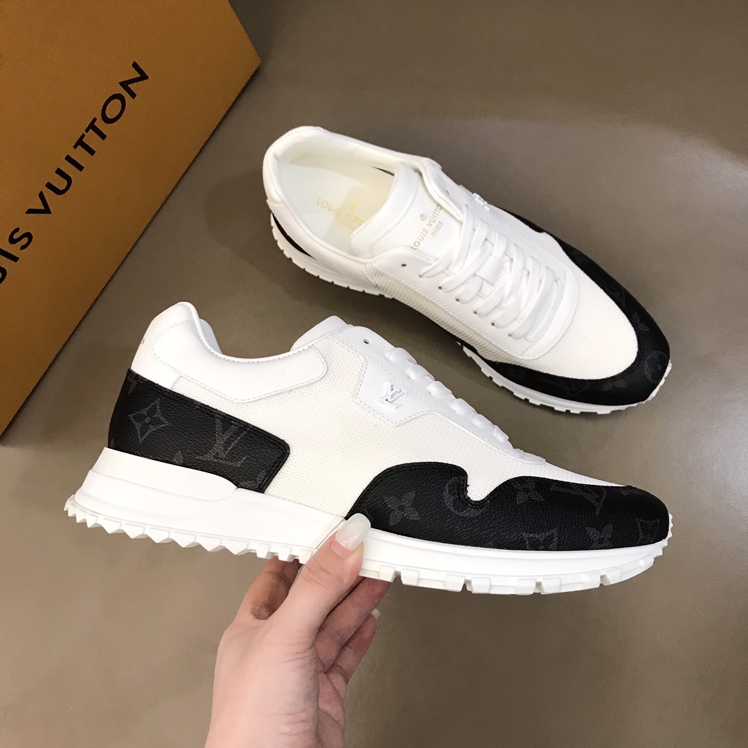 lv Sneaker Run Away in White with Black