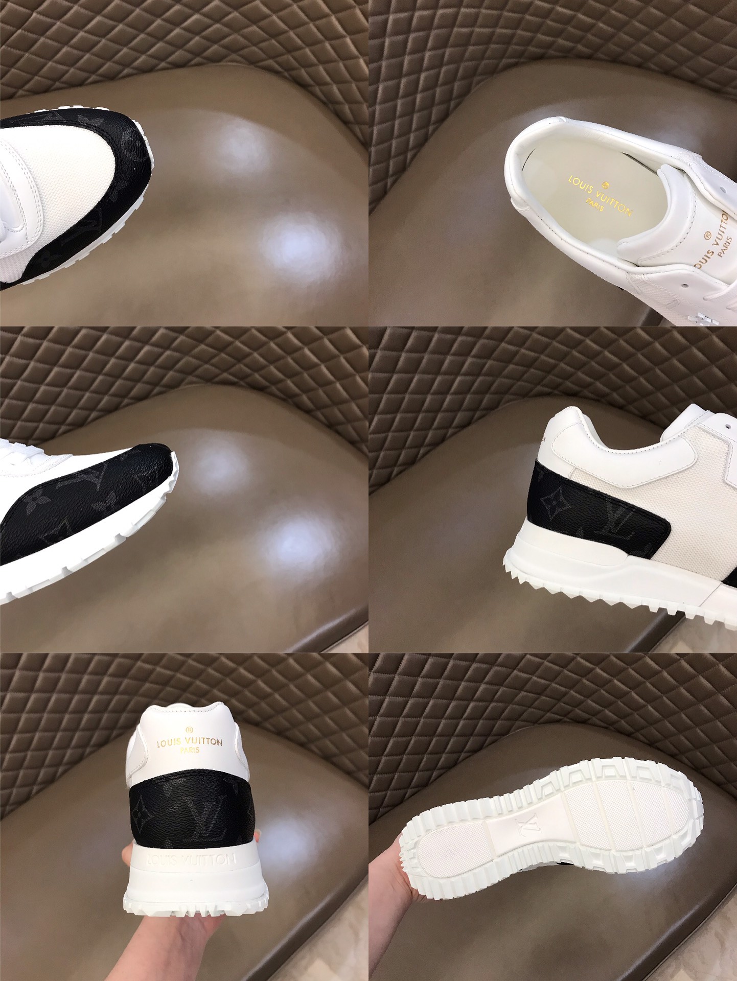 lv Sneaker Run Away in White with Black