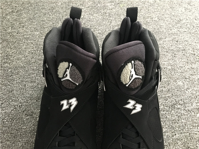 High Quality Air Jordan 8 Retro Black/Chrome Men Sneaker BF3B222DC189