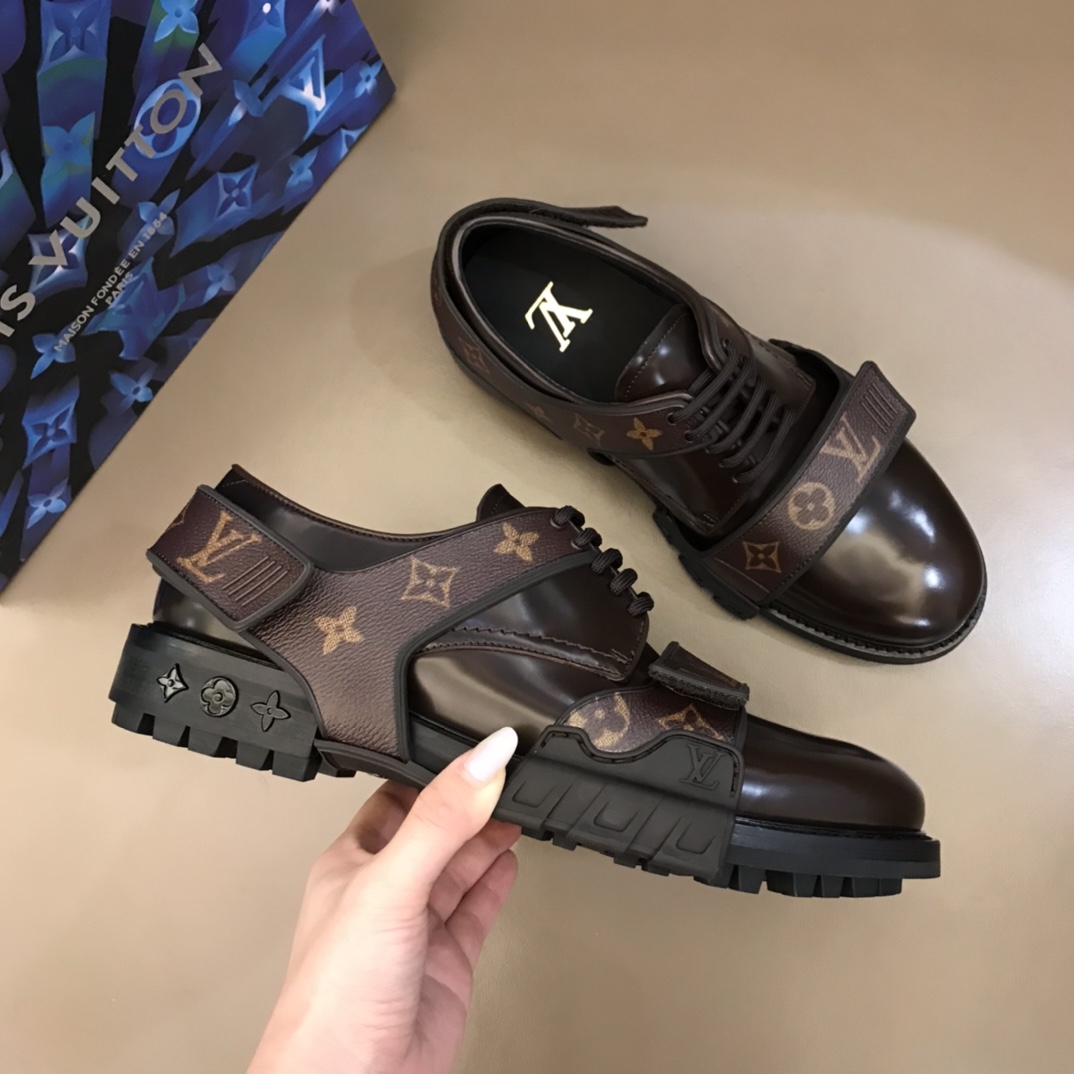 lv Dress Shoes Derby Harness in Brown