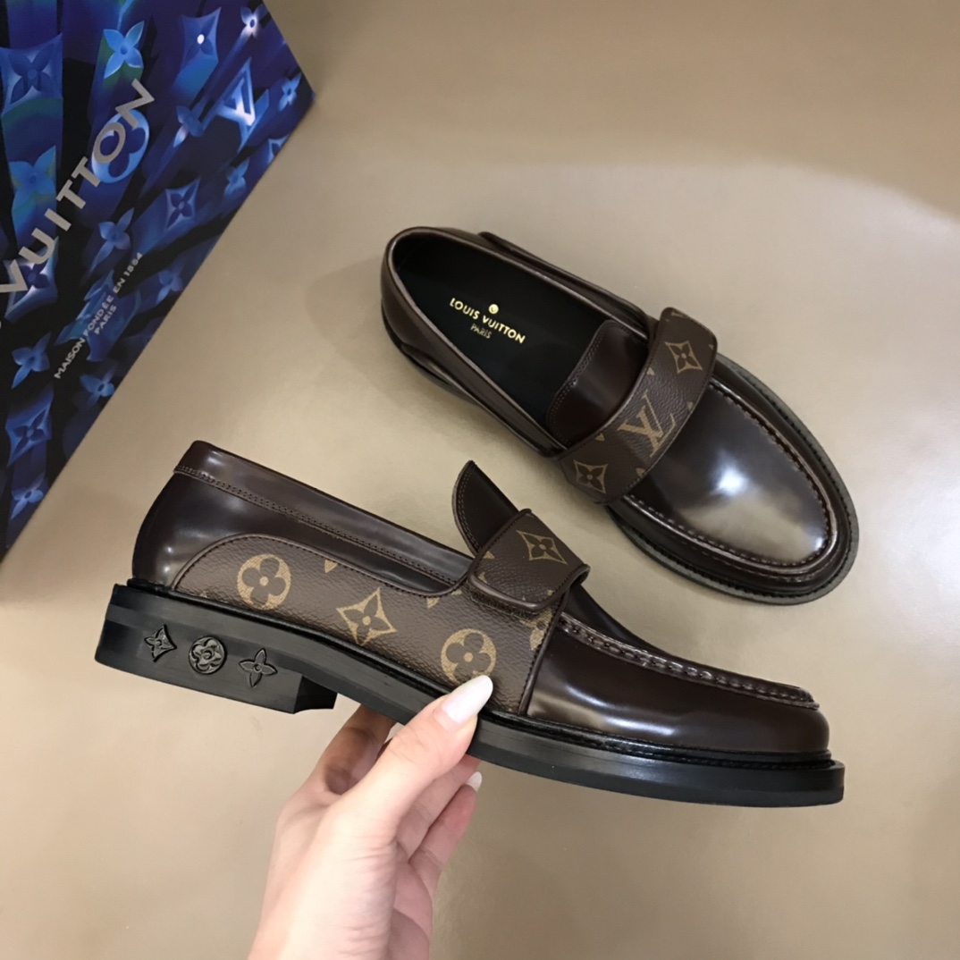 lv Dress Shoes Derby Harness in Brown