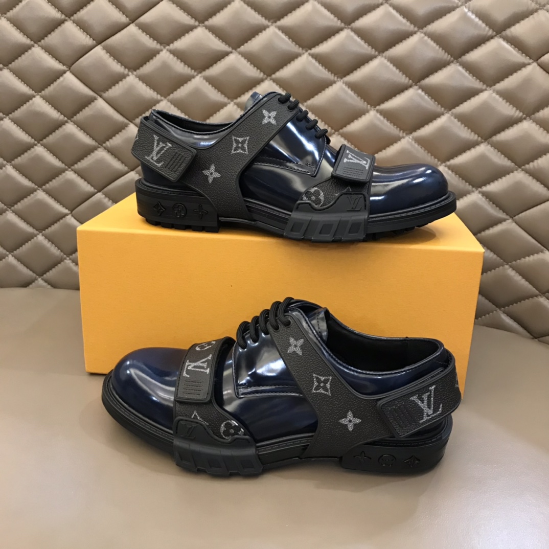 lv Dress Shoes Derby Harness in Black