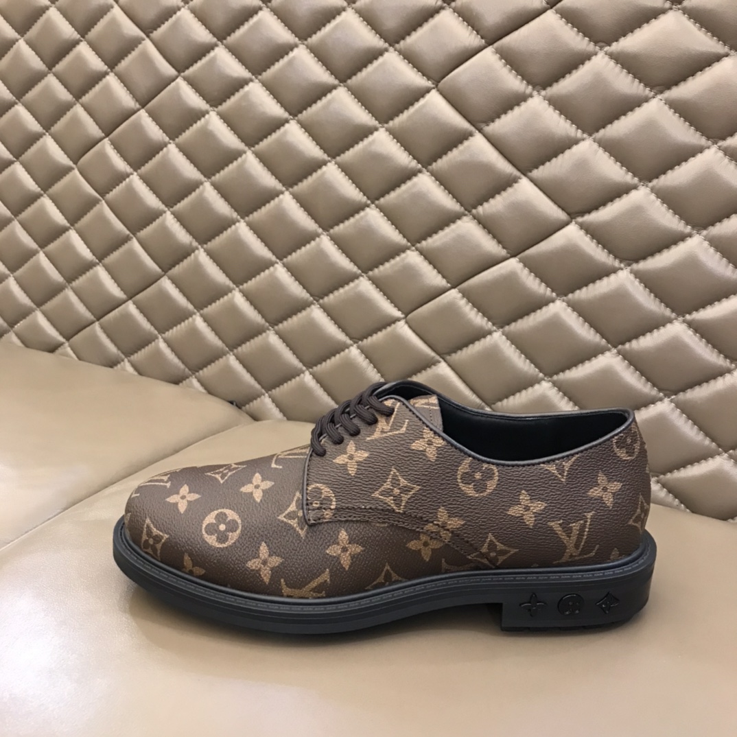 lv Dress Shoes Black ice in Brown