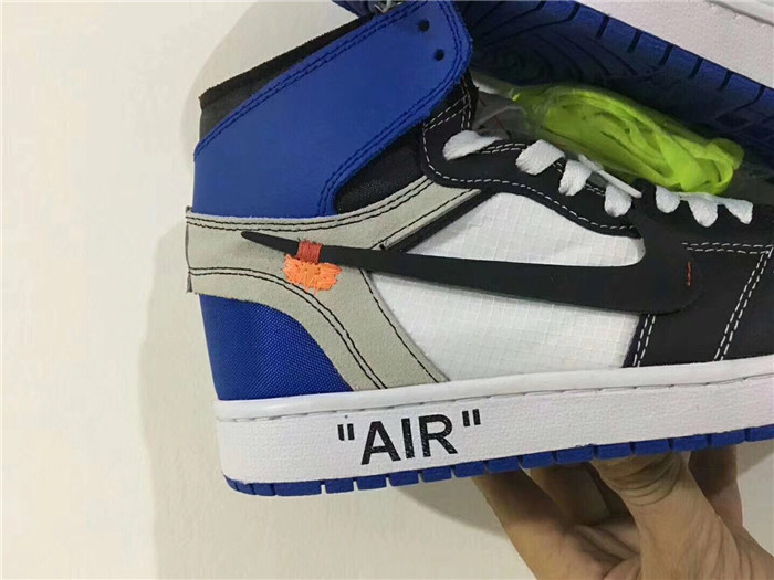 High Quality Vigril Abloh X Fragment Design X Air Jordan 1 Royal Blue Sneakers BAC0F995E8C7