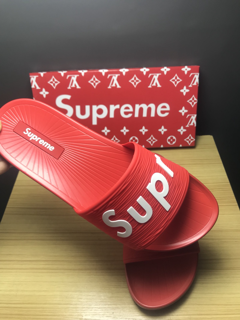 High Quality lv x Supreme red slide sandal GO_LV014