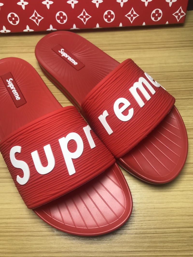 High Quality lv x Supreme red slide sandal GO_LV014