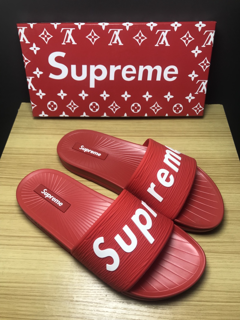 High Quality lv x Supreme red slide sandal GO_LV014