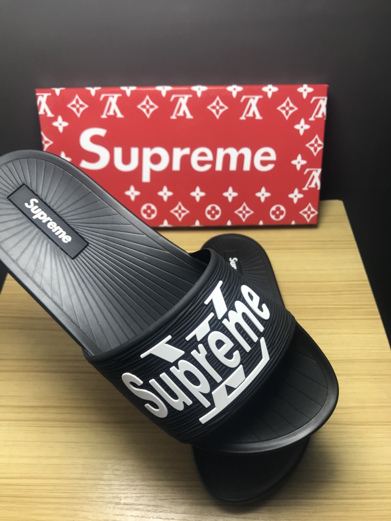 High Quality lv x Supreme black slide sandal GO_LV015