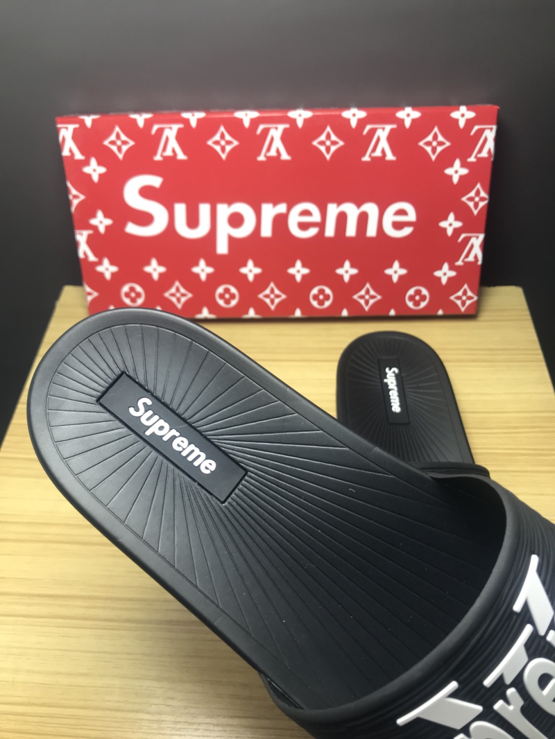 High Quality lv x Supreme black slide sandal GO_LV015