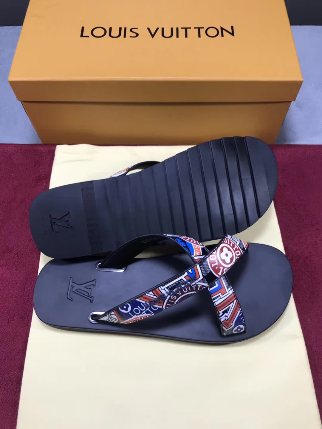 High Quality lv Mule in camouflage Monogram rubber GO_LV027