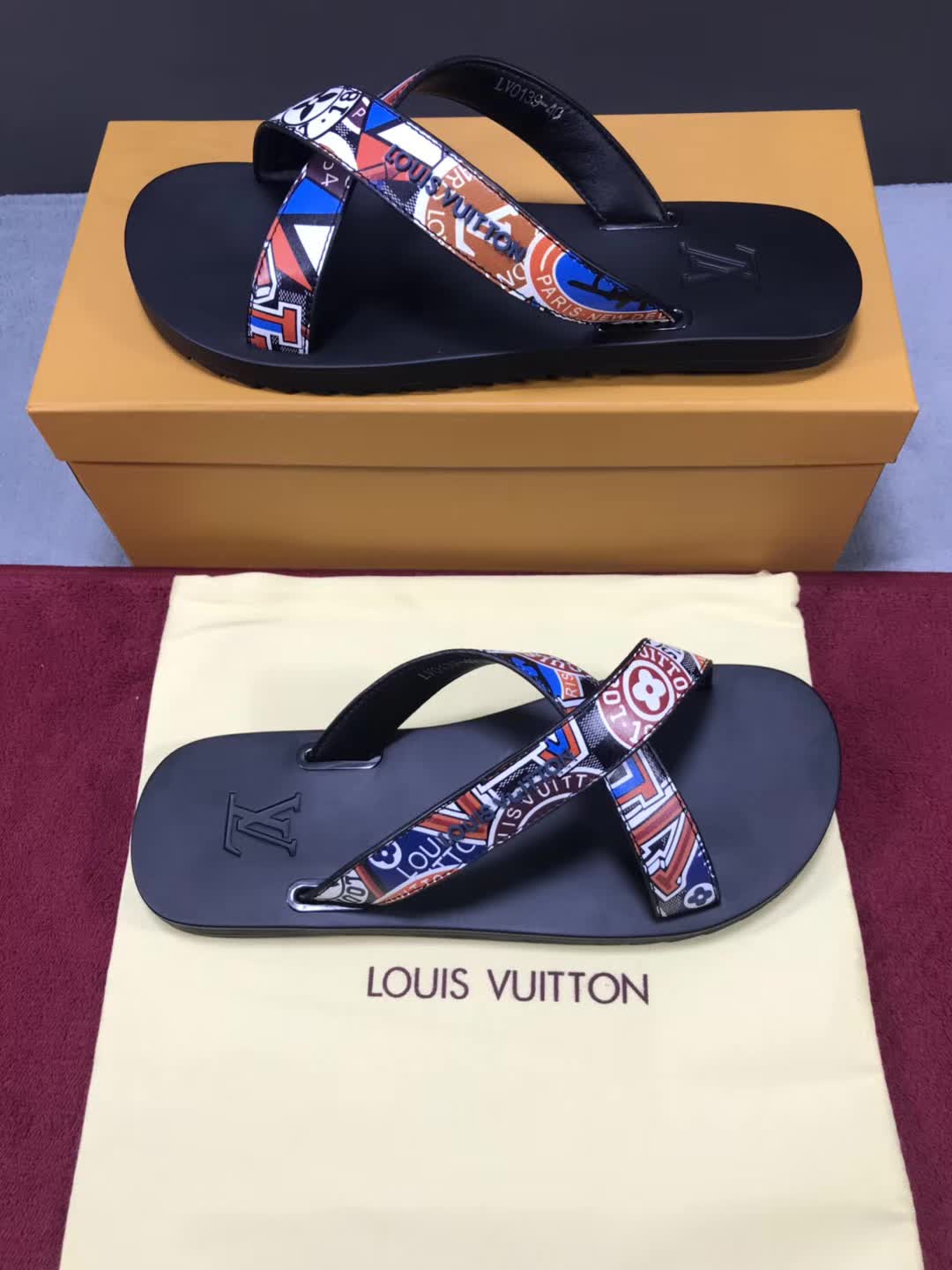 High Quality lv Mule in camouflage Monogram rubber GO_LV027