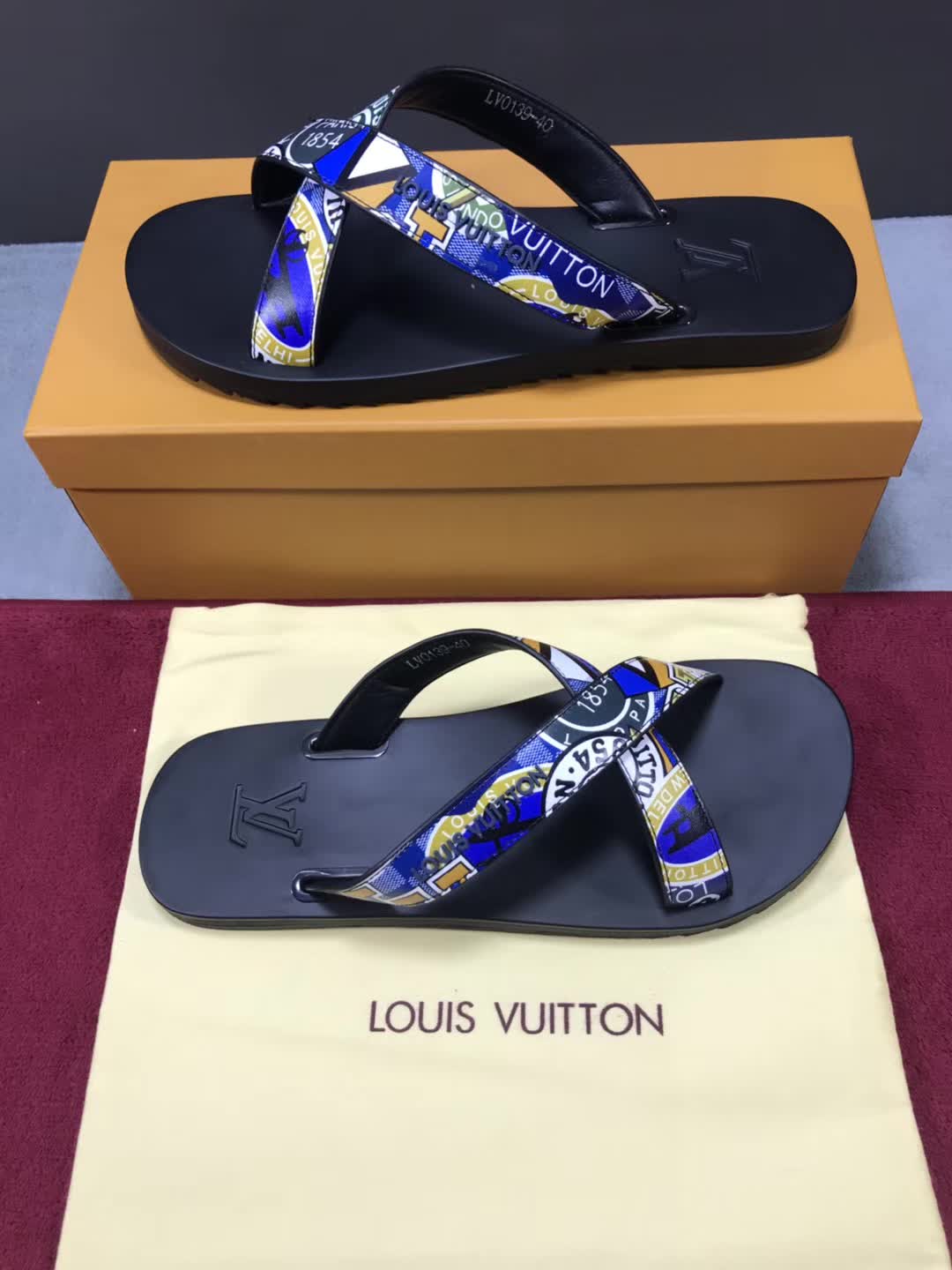 High Quality lv Mule in camouflage Monogram rubber GO_LV026
