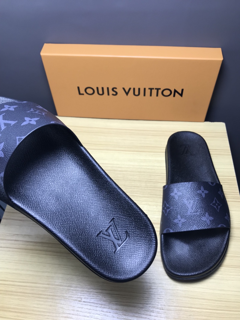 High Quality lv Mule in black Monogram rubber GO_LV009