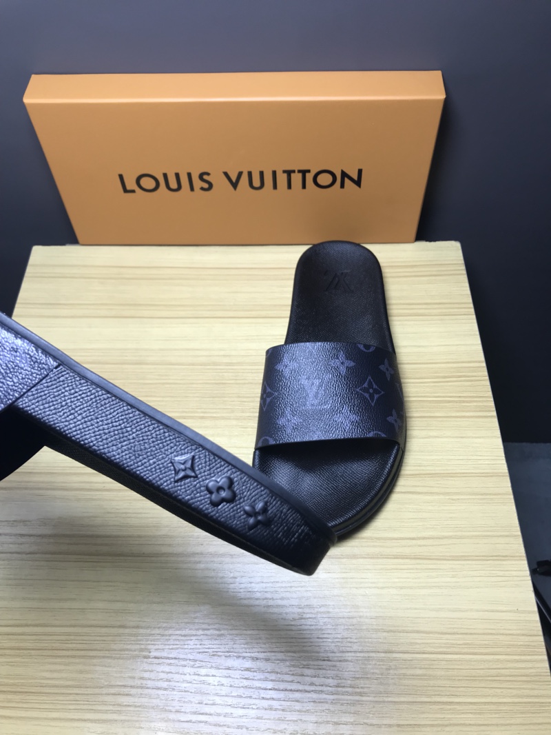 High Quality lv Mule in black Monogram rubber GO_LV009