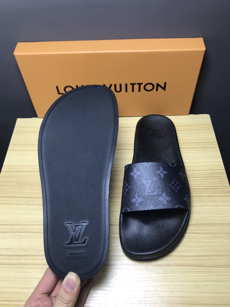 High Quality lv Mule in black Monogram rubber GO_LV009