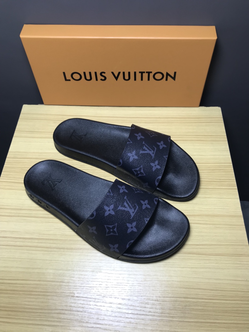 High Quality lv Mule in black Monogram rubber GO_LV009