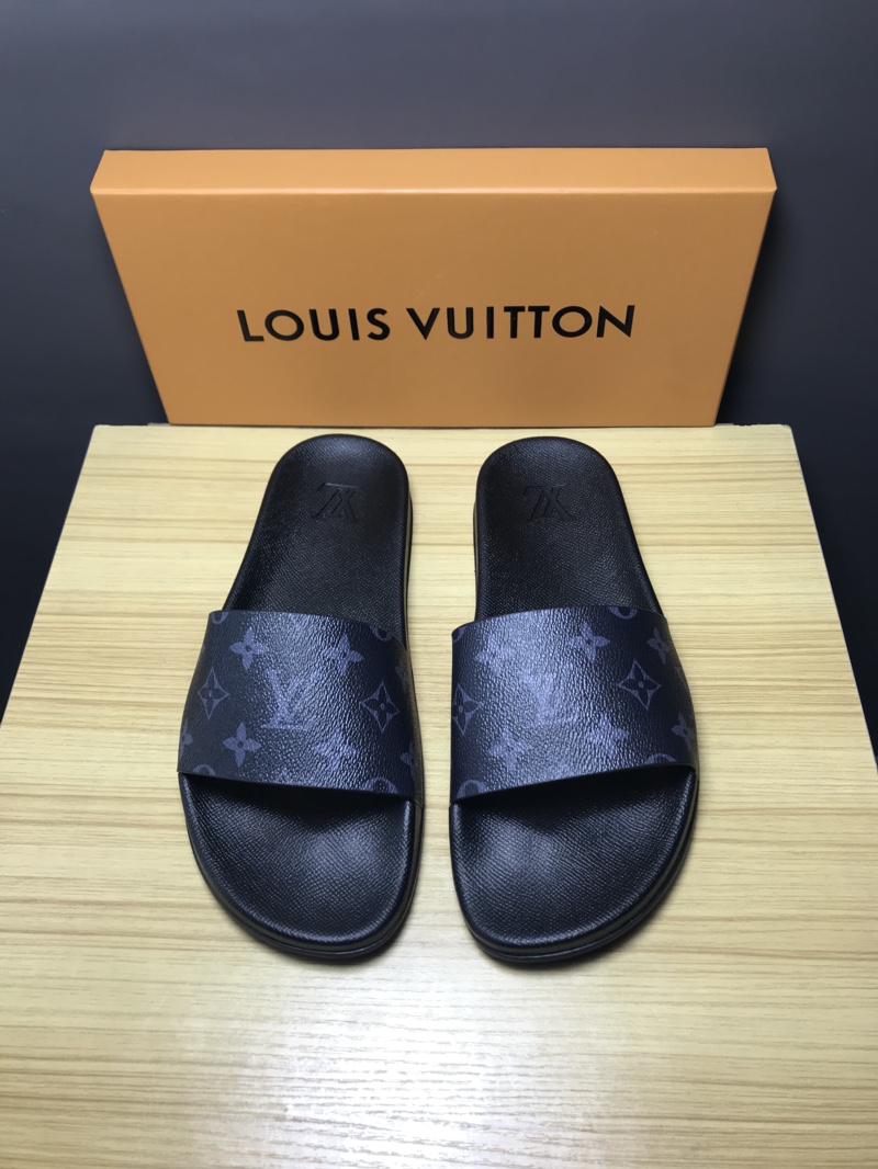 High Quality lv Mule in black Monogram rubber GO_LV009