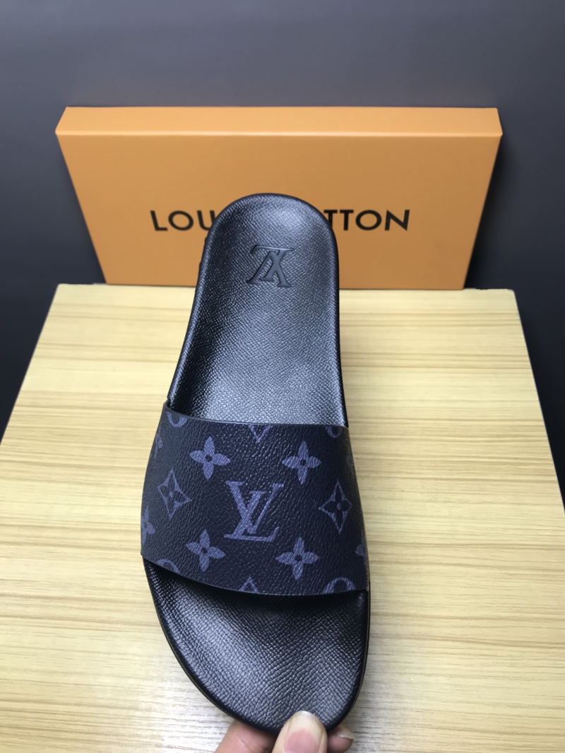 High Quality lv Mule in black Monogram rubber GO_LV009