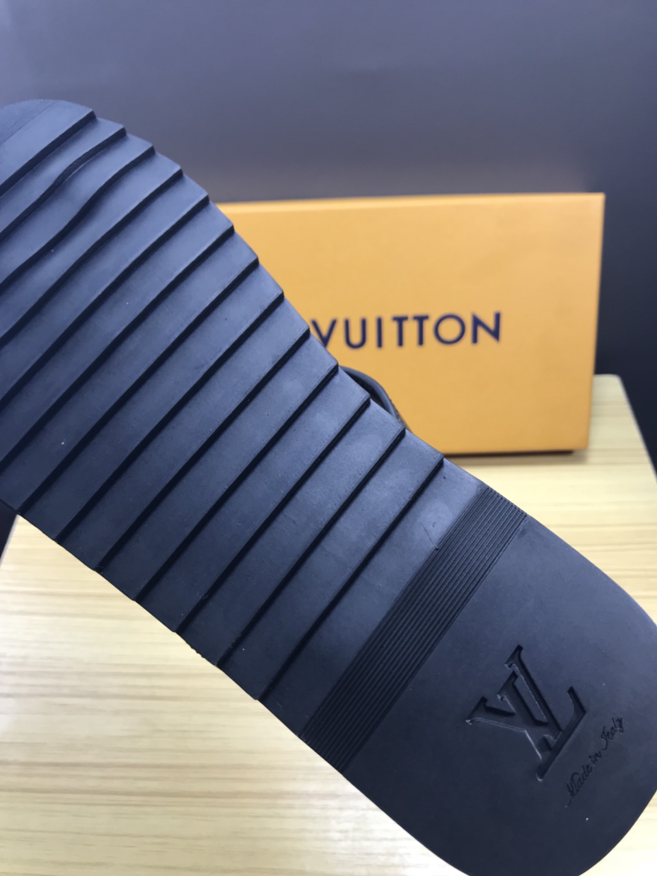 High Quality lv molitor rubber in camouflage thong slide sandal GO_LV006