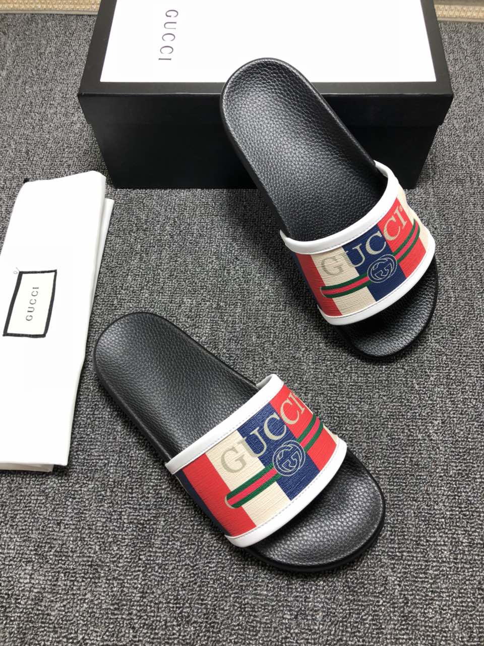 High Quality Gucci slide sandal with red rubber GO_GC032