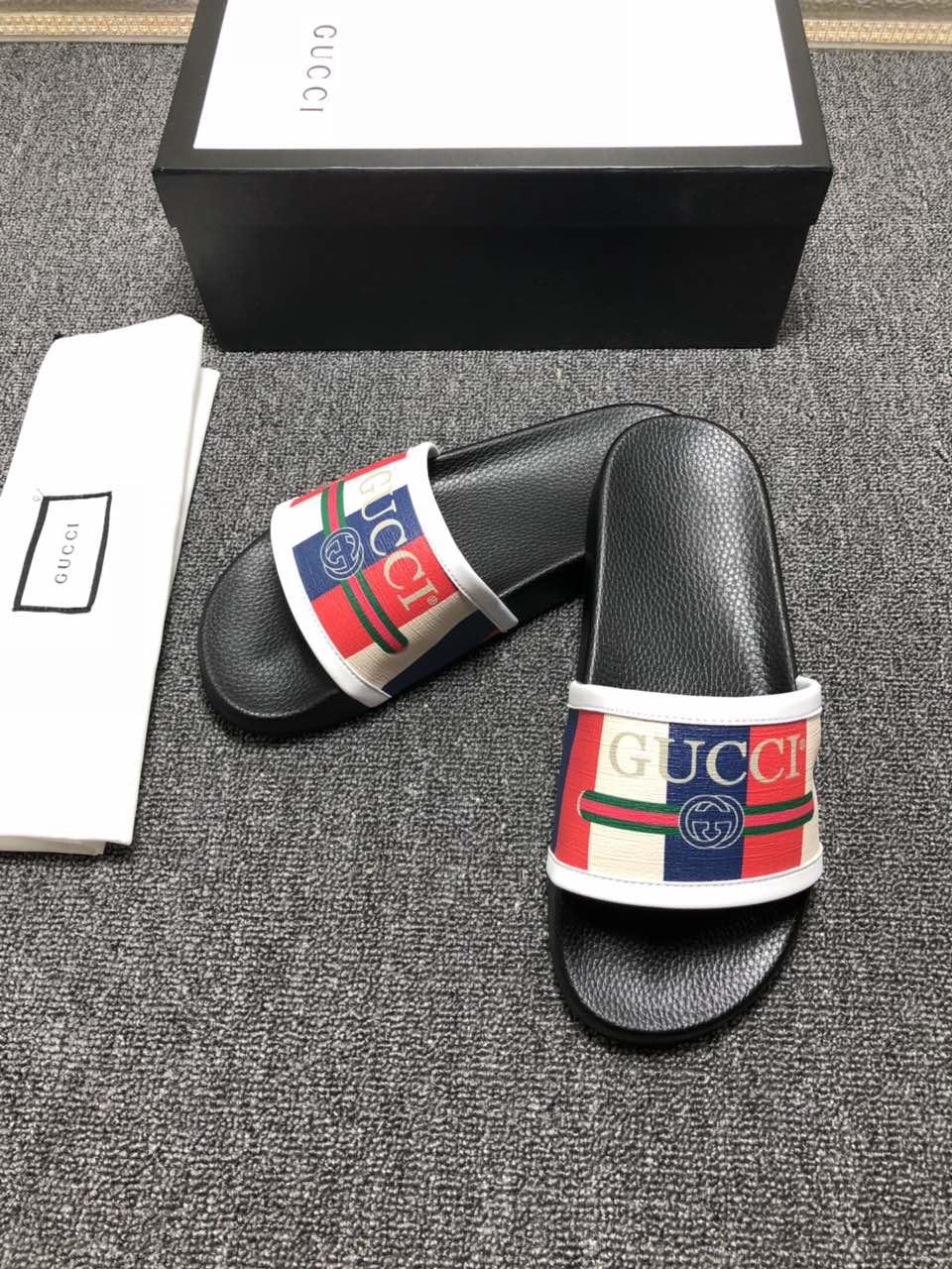 High Quality Gucci slide sandal with red rubber GO_GC032