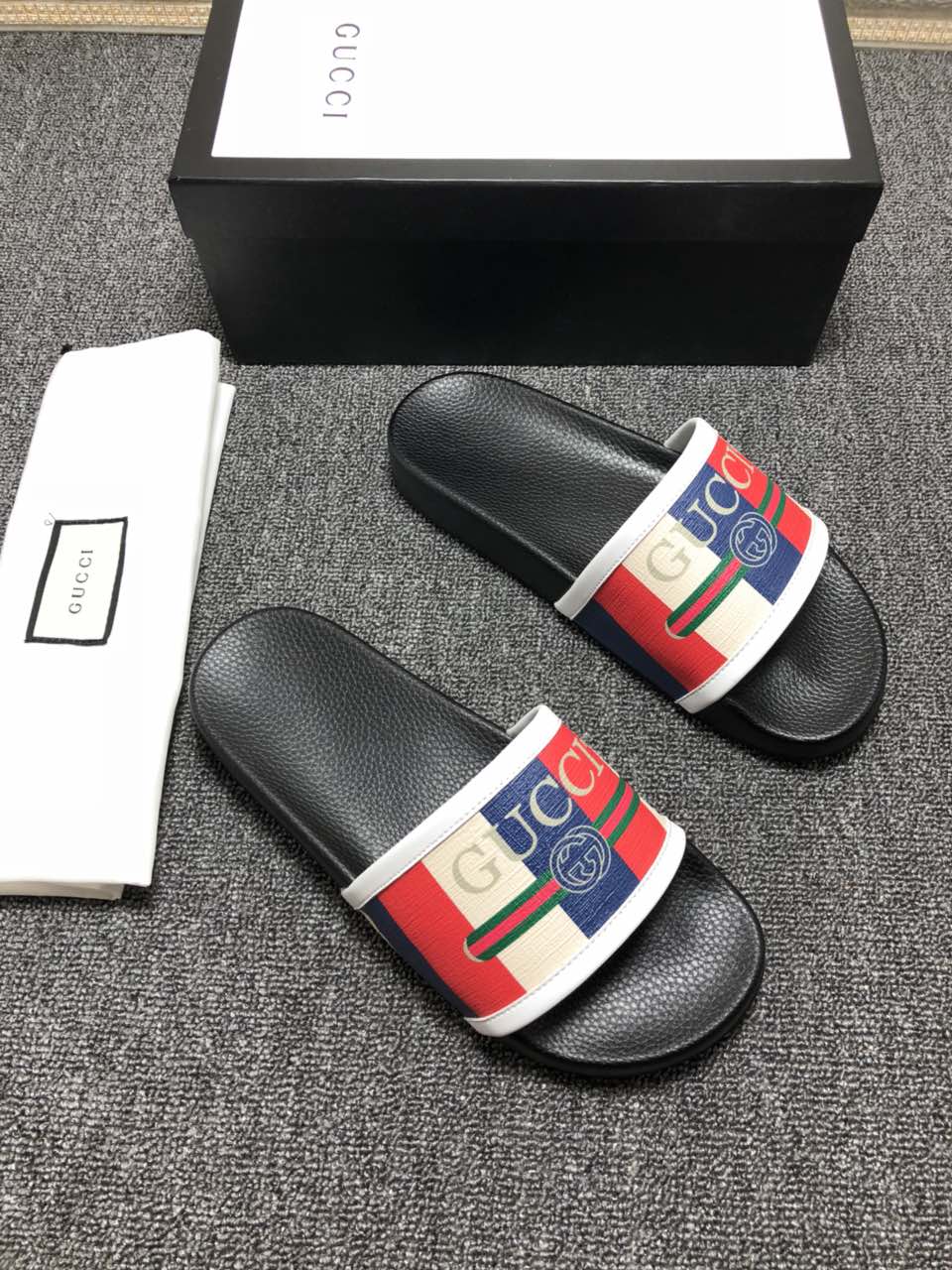 High Quality Gucci slide sandal with red rubber GO_GC032