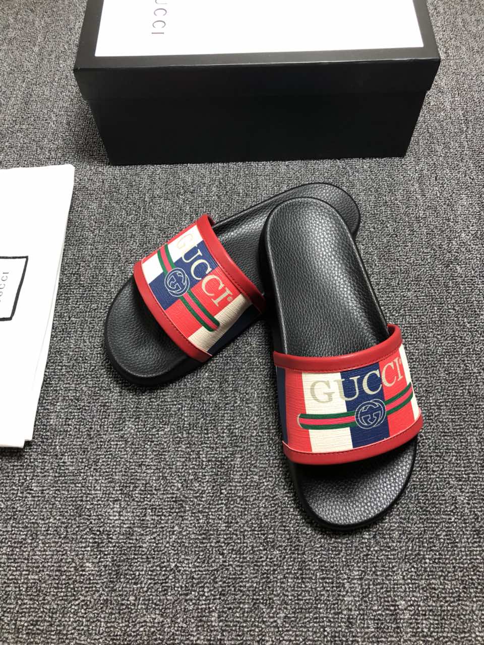 High Quality Gucci slide sandal with red rubber GO_GC030