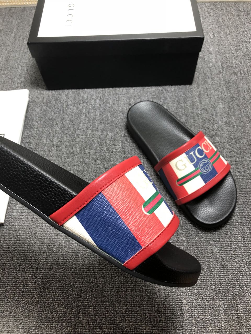 High Quality Gucci slide sandal with red rubber GO_GC030