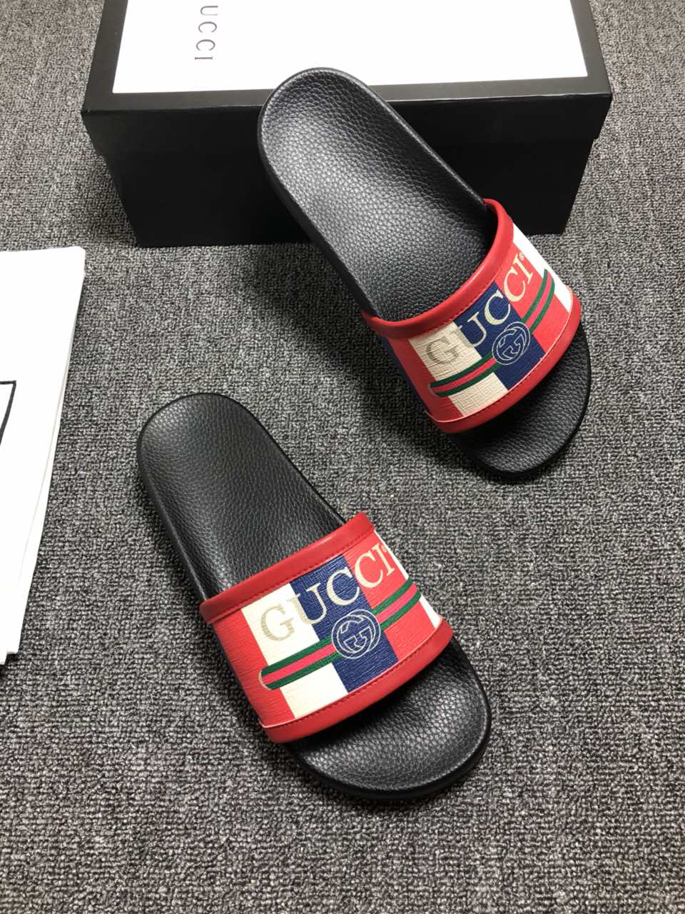 High Quality Gucci slide sandal with red rubber GO_GC030