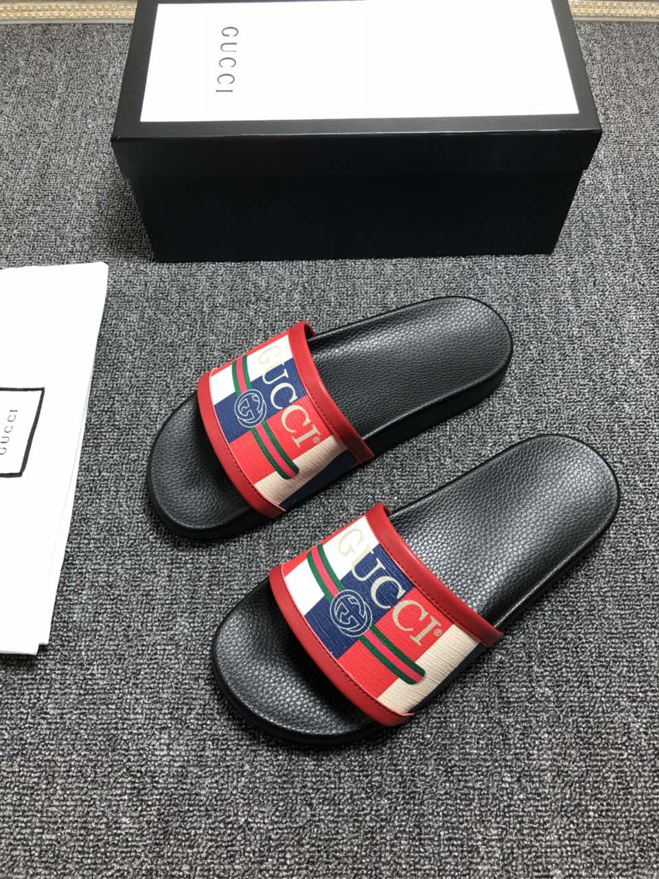 High Quality Gucci slide sandal with red rubber GO_GC030