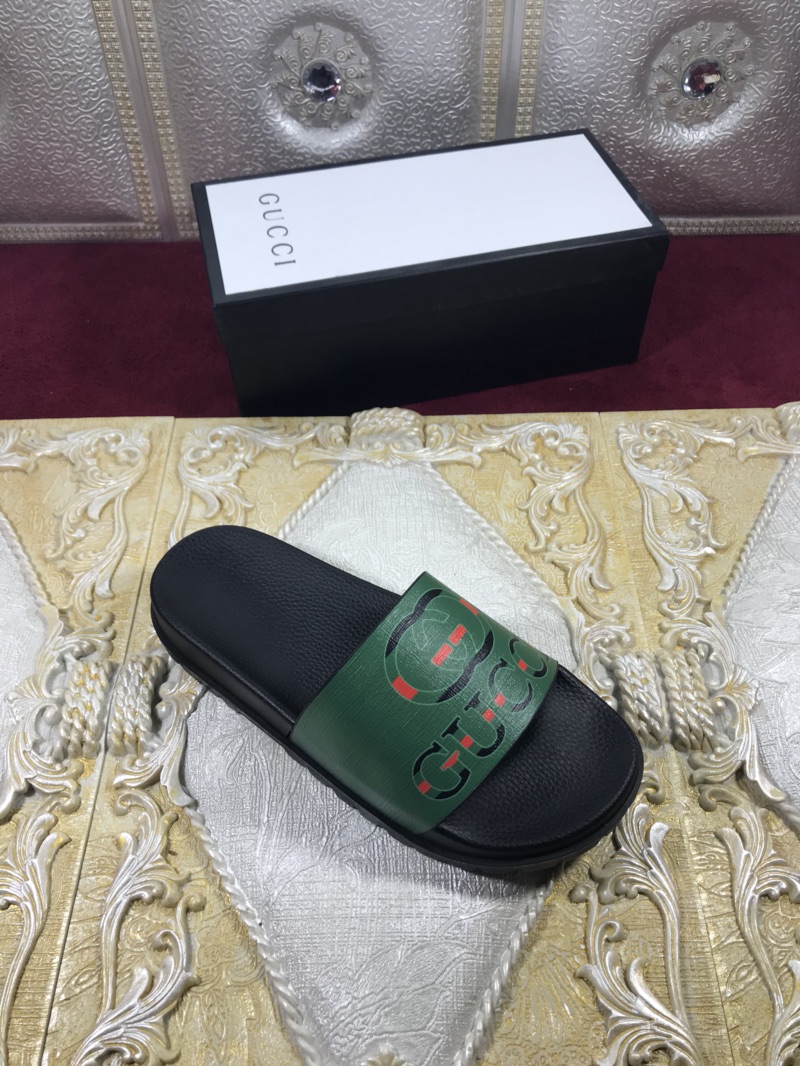 High Quality Gucci Green and Black Rubber slide sandal GO_GC001