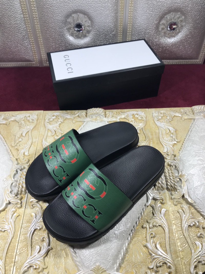 High Quality Gucci Green and Black Rubber slide sandal GO_GC001