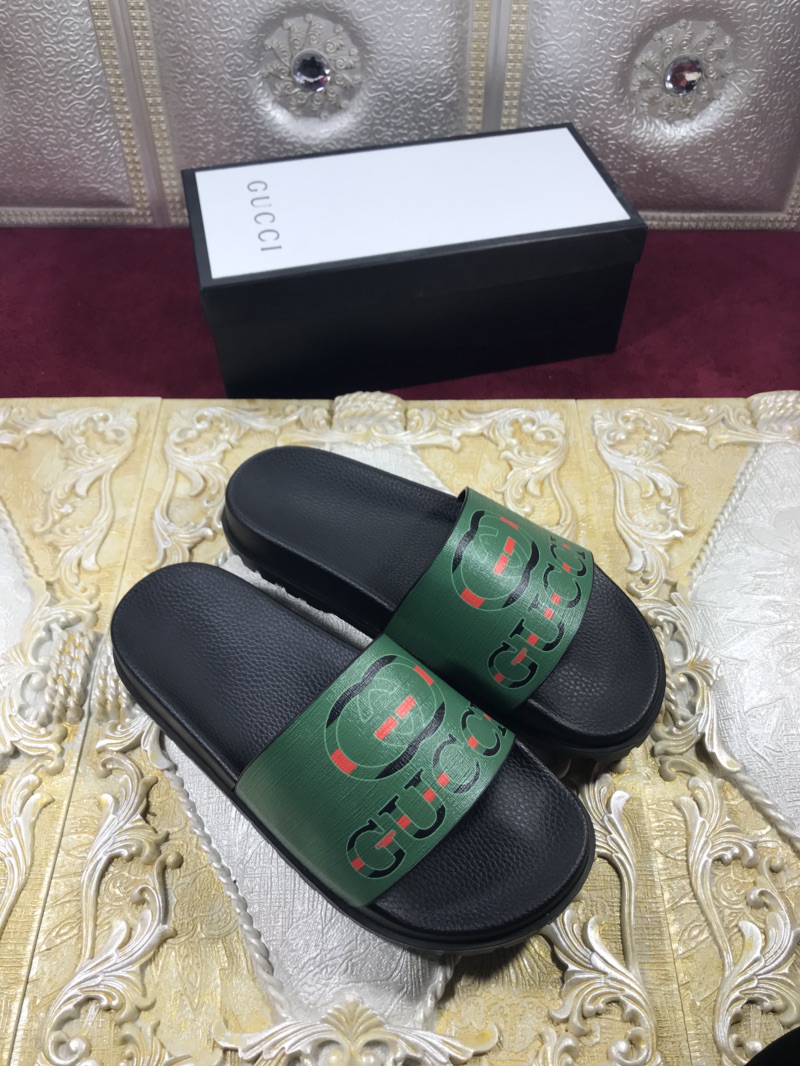 High Quality Gucci Green and Black Rubber slide sandal GO_GC001