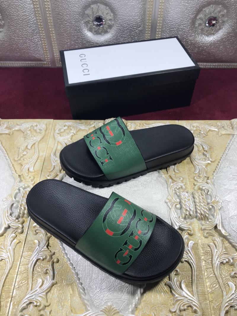 High Quality Gucci Green and Black Rubber slide sandal GO_GC001