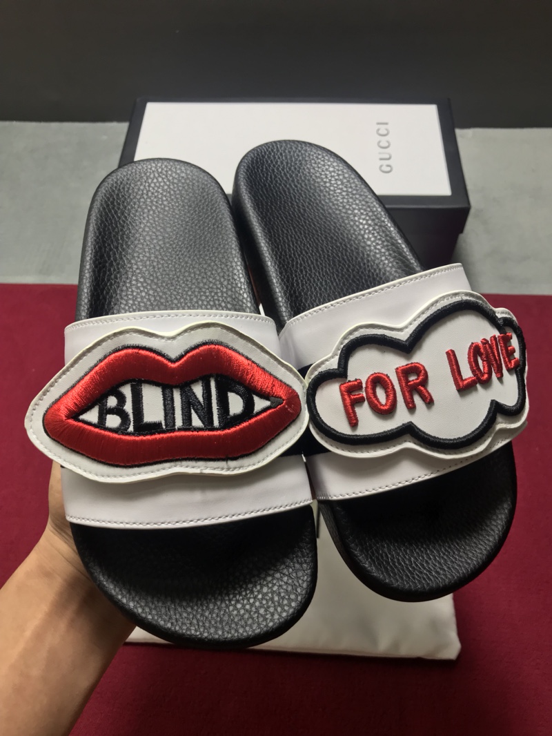 High Quality Gucci Blind for Love slide sandal with White rubber  GO_GC029