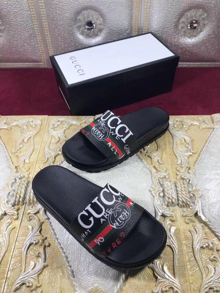 High Quality Gucci black slide sandal with Gucci design GO_GC049