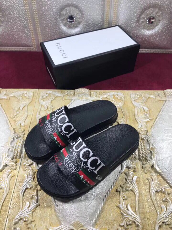 High Quality Gucci black slide sandal with Gucci design GO_GC049