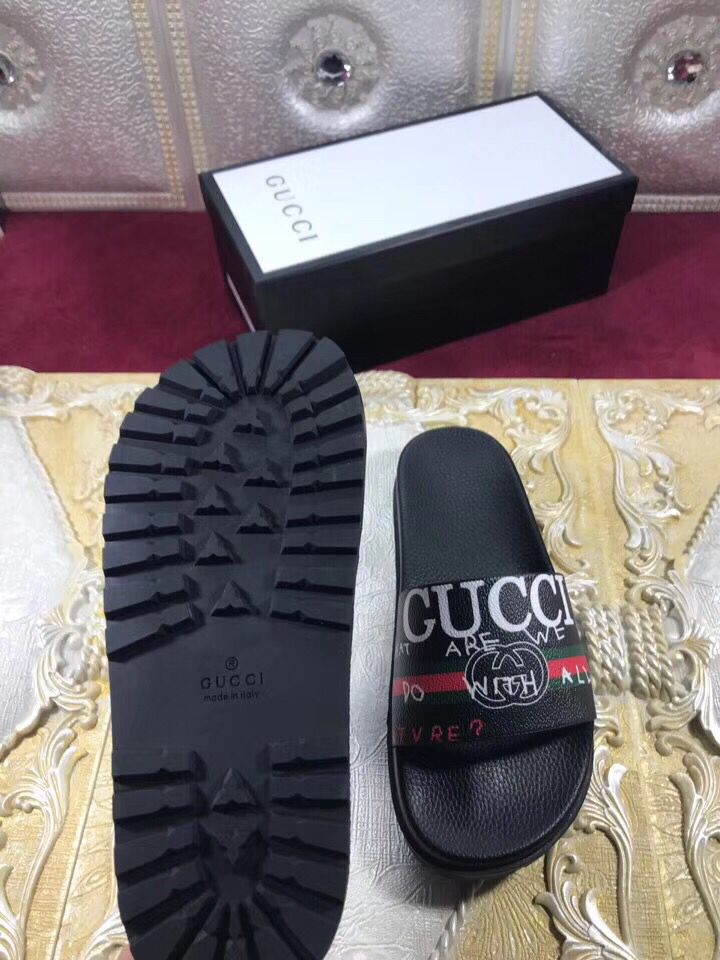 High Quality Gucci black slide sandal with Gucci design GO_GC049