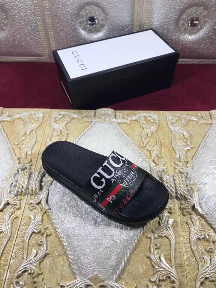 High Quality Gucci black slide sandal with Gucci design GO_GC049