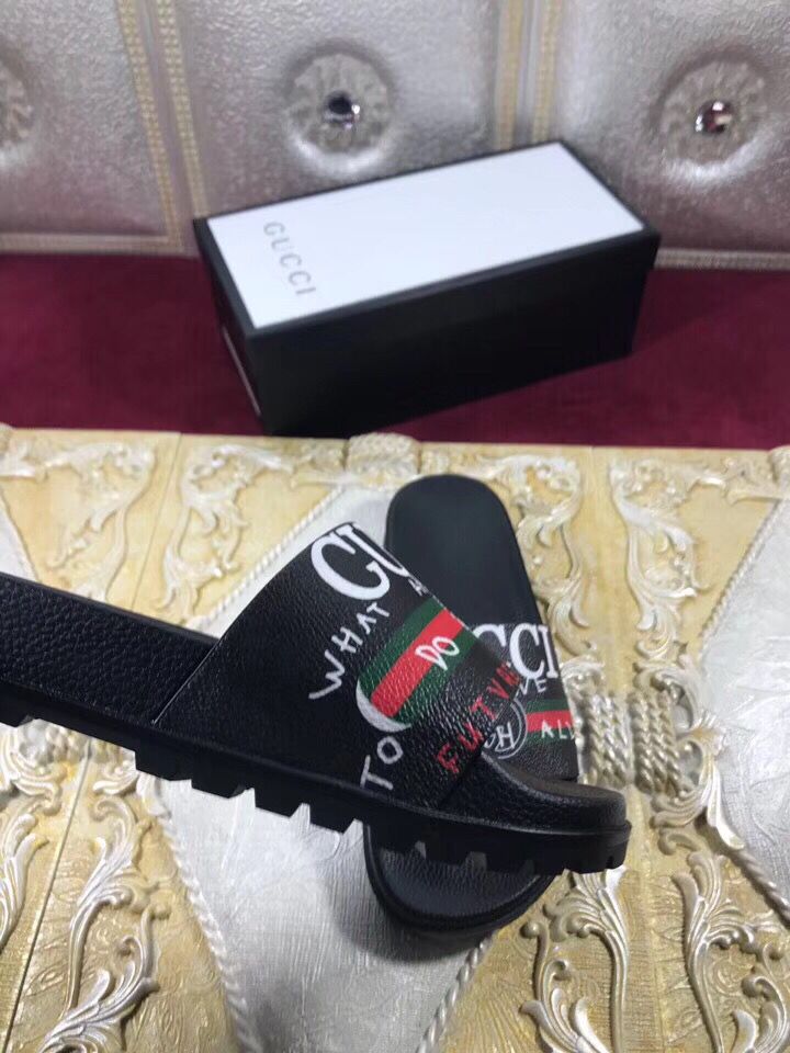 High Quality Gucci black slide sandal with Gucci design GO_GC049